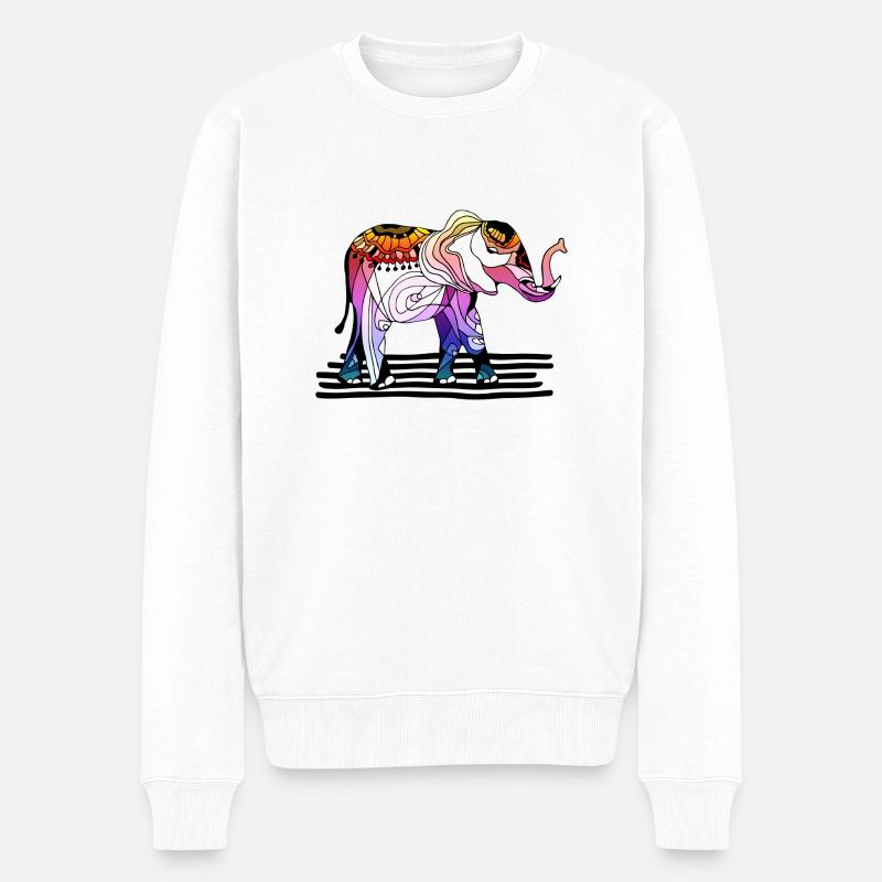 éléphant - Pull Premium bio Homme - blanc
