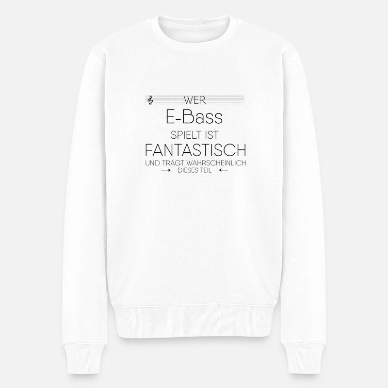 E-Bass Instrument Geschenk - Männer Premium Bio Pullover - Weiß