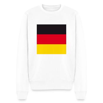 Fahne Deutschland fuer buttons - Männer Premium Bio Pullover - Weiß - Vorne - Thijin (182cm)