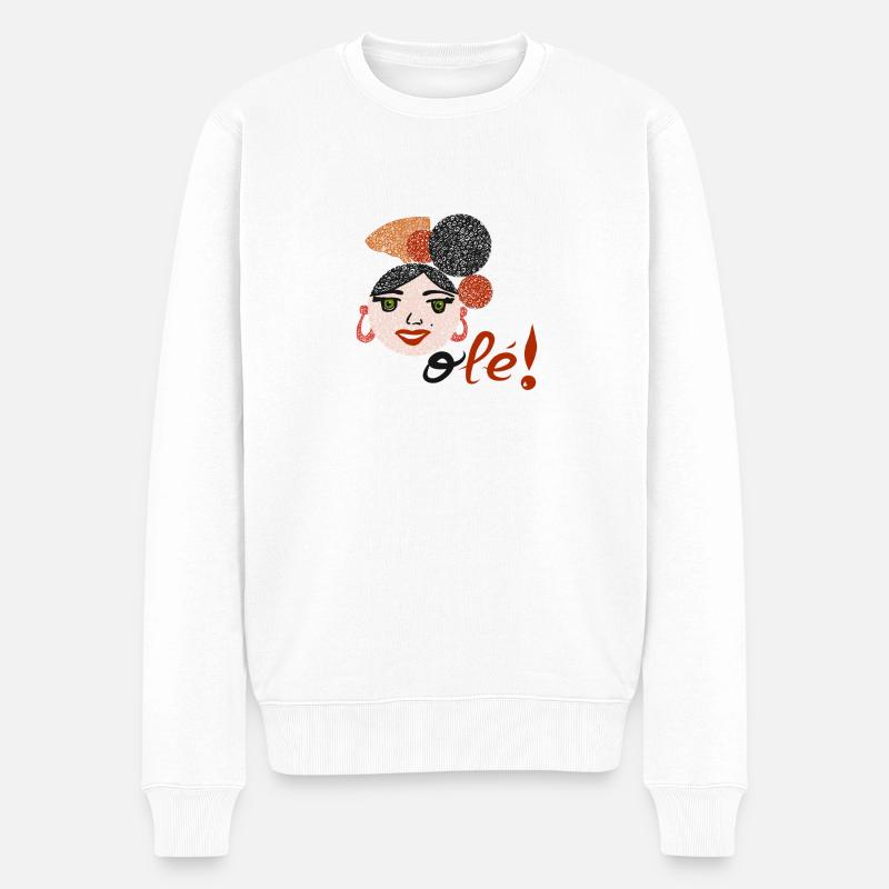 Flamenco und OLEE!! - Männer Premium Bio Pullover - Weiß