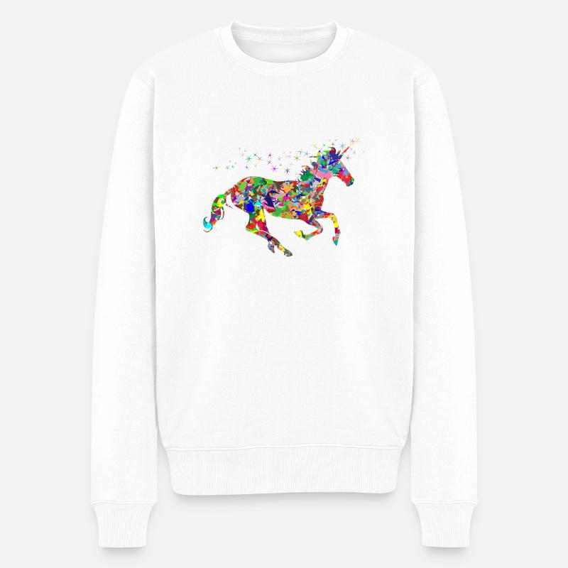 Licorne couleur cadeau idée cadeau - Pull Premium bio Homme - blanc