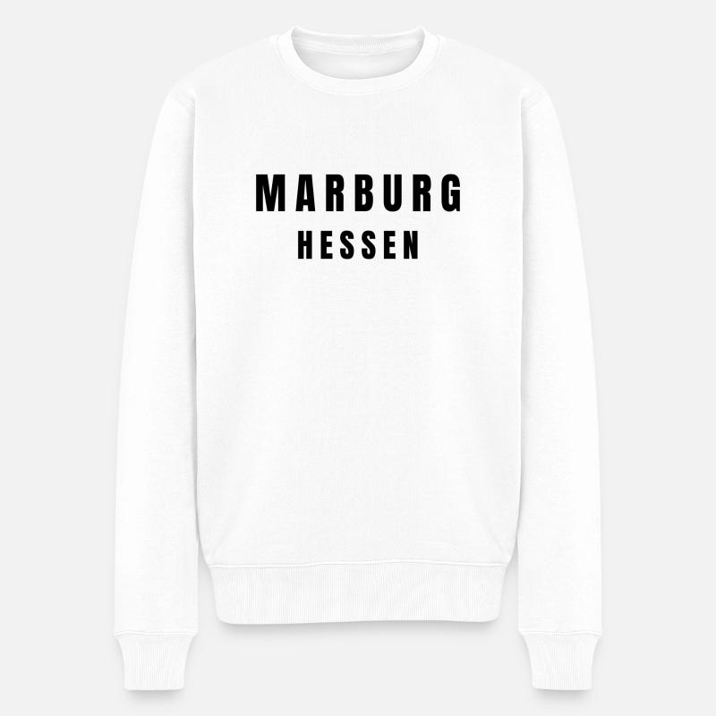 Marburg Hessen - Männer Premium Bio Pullover - Weiß