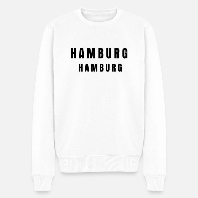 Hamburg Hamburg - Männer Premium Bio Pullover - Weiß