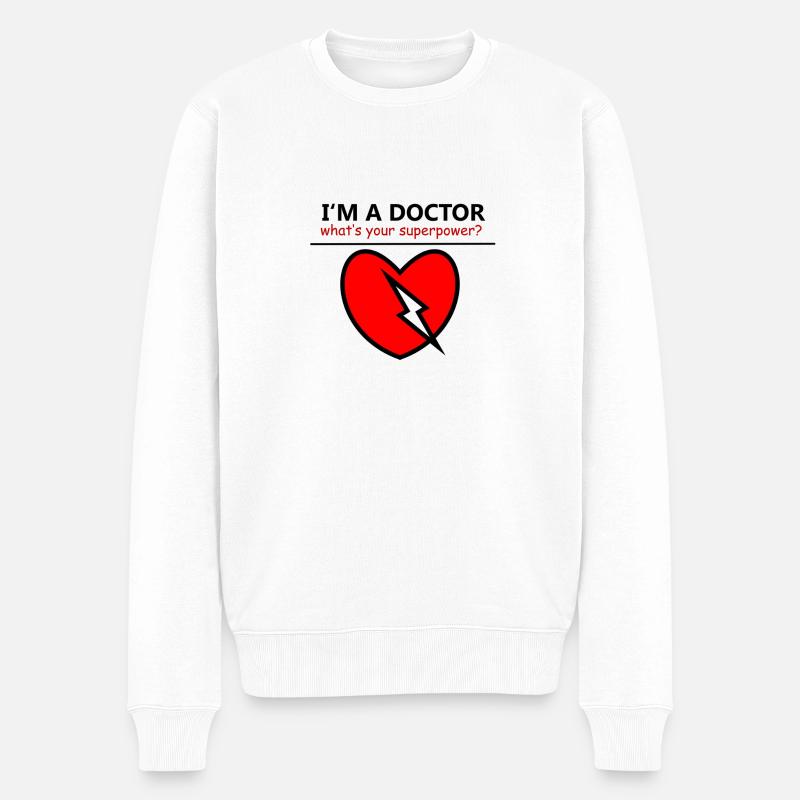 DOCTOR SUPERPOWER idée cadeau - Pull Premium bio Homme - blanc