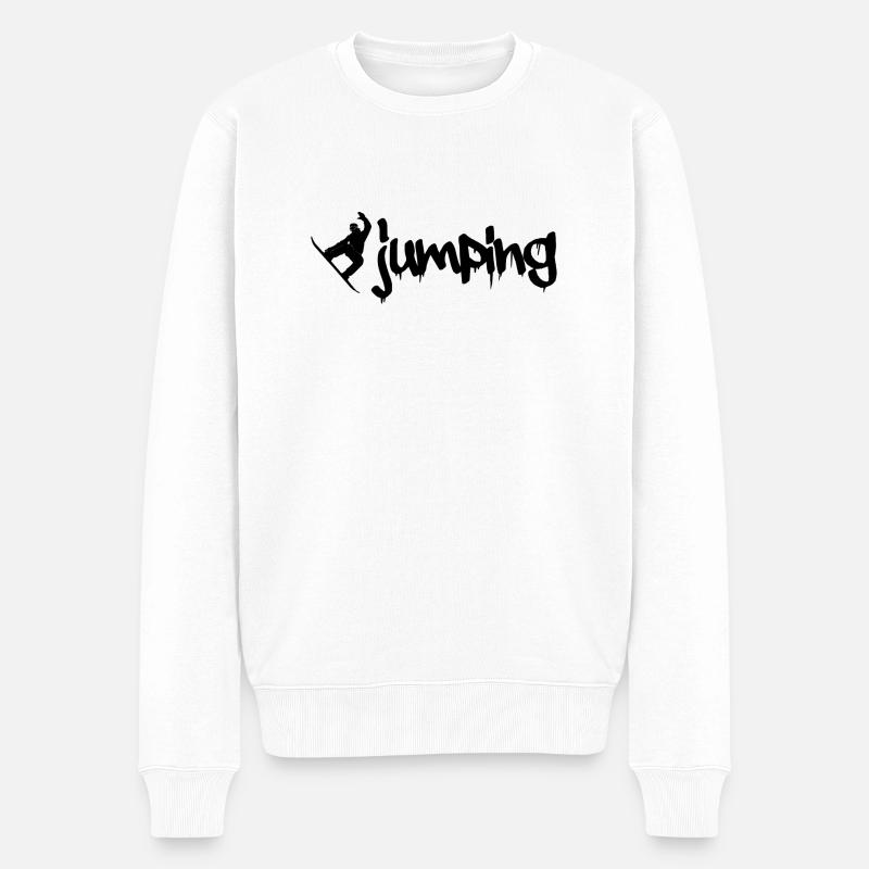 Snowboard jumping - Pull Premium bio Homme - blanc