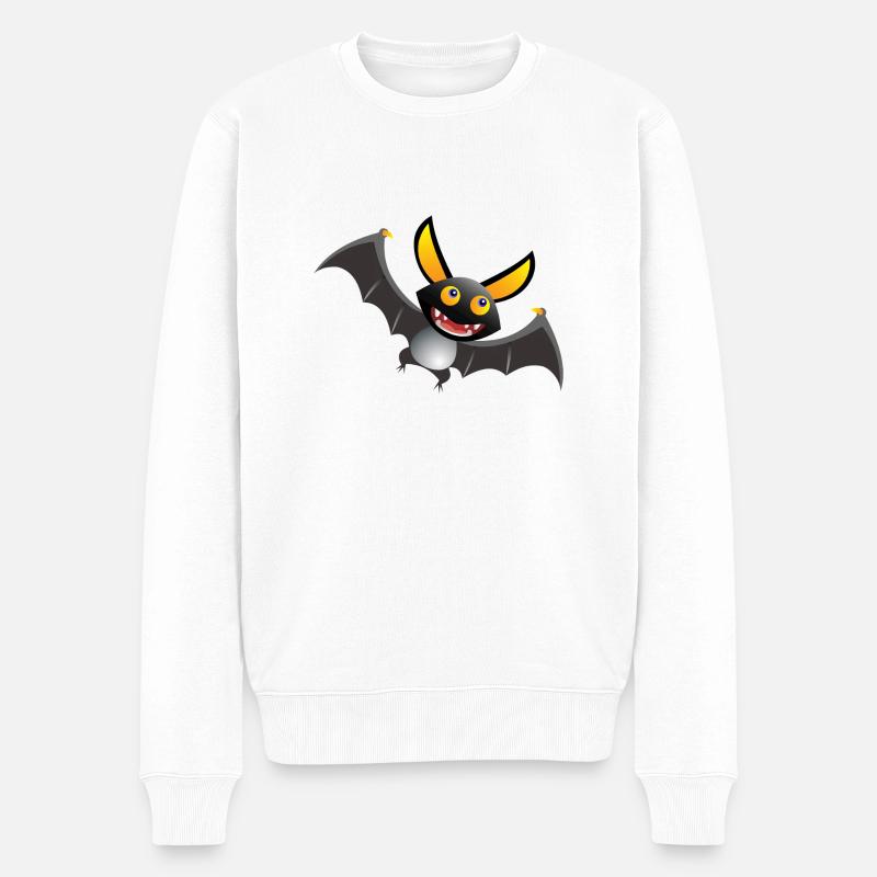 Fledermaus - Männer Premium Bio Pullover - Weiß