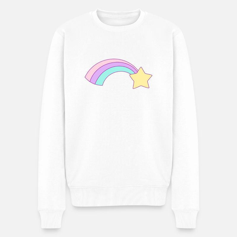 Regenbogen - Männer Premium Bio Pullover - Weiß