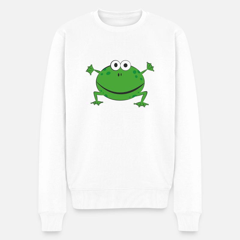 grenouille verte drôle - Pull Premium bio Homme - blanc