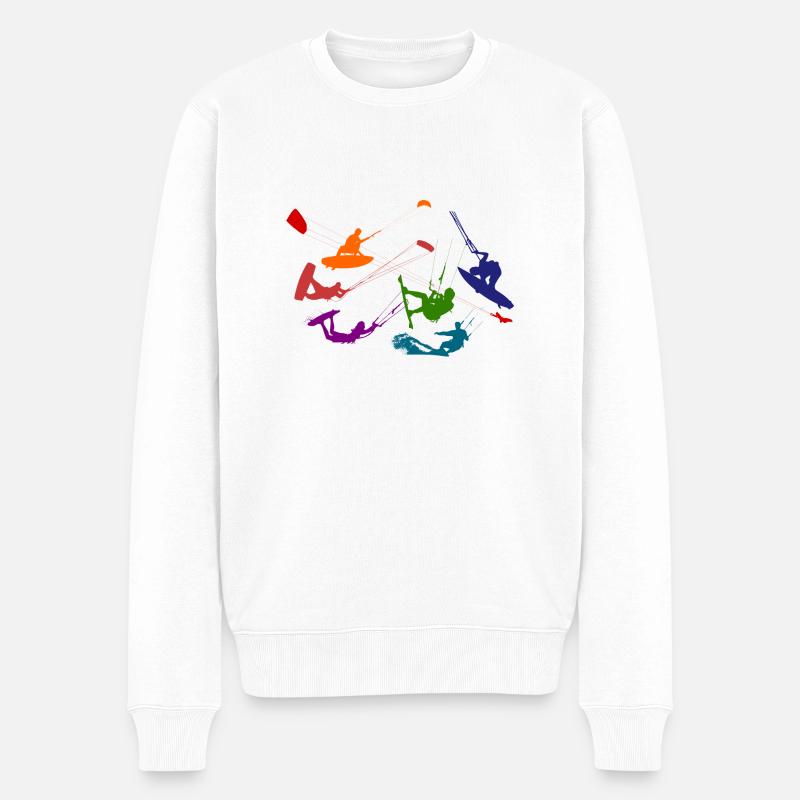 Freestyle, Kite, snowkite,sport - Männer Premium Bio Pullover - Weiß