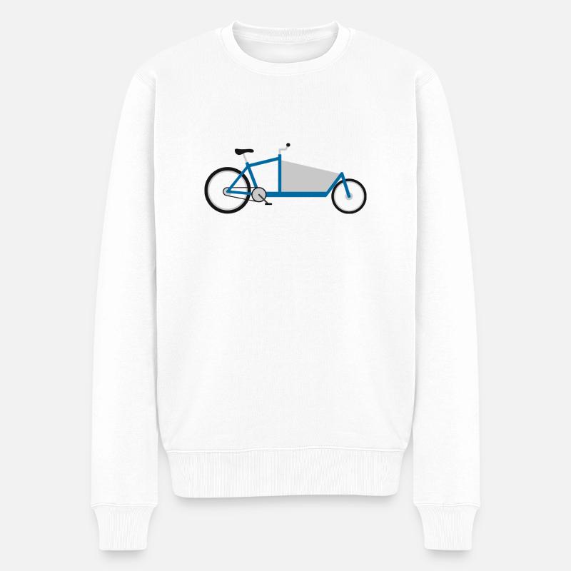 Lastenfahrrad blau - Männer Premium Bio Pullover - Weiß