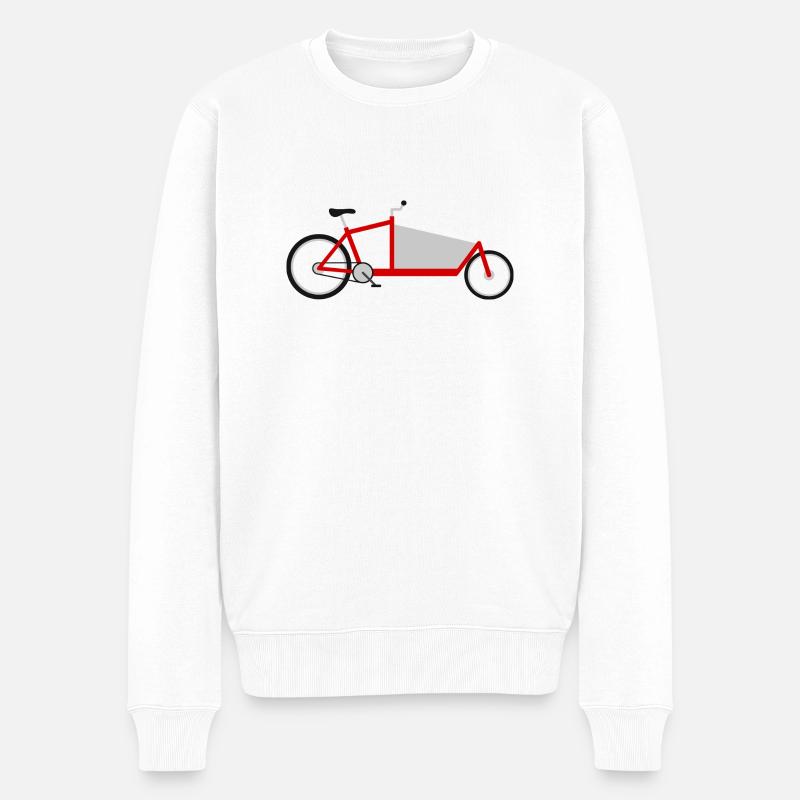 Lastenfahrrad rot - Männer Premium Bio Pullover - Weiß