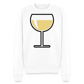 Verre à vin blanc rond (Vin blanc / Vin / 2C) - Pull Premium bio Homme - blanc - Devant - Thijin (182cm)