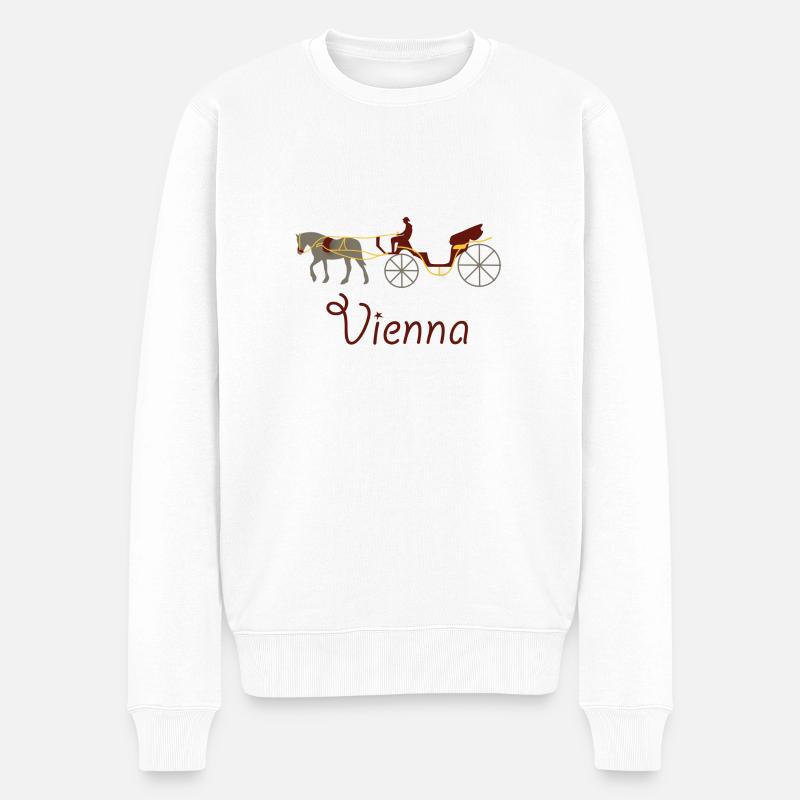 Süßes Wien Logo Geschenk Idee - Männer Premium Bio Pullover - Weiß
