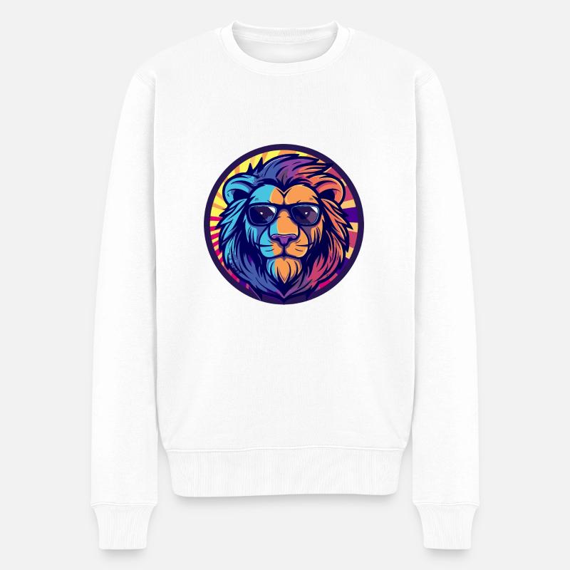 Lion BD Cool Été - Pull Premium bio Homme - blanc