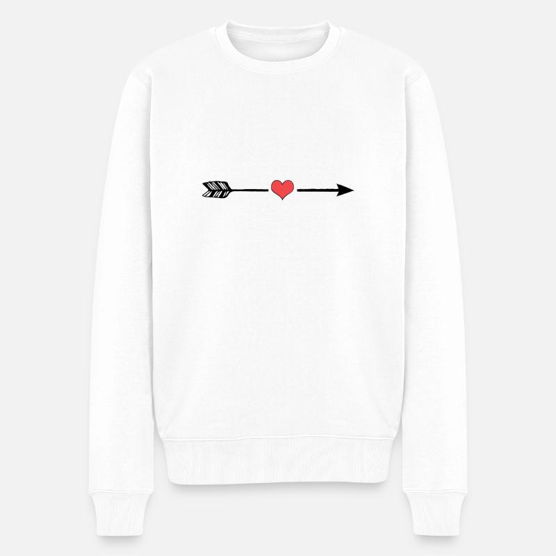 coeur flèche - Pull Premium bio Homme - blanc