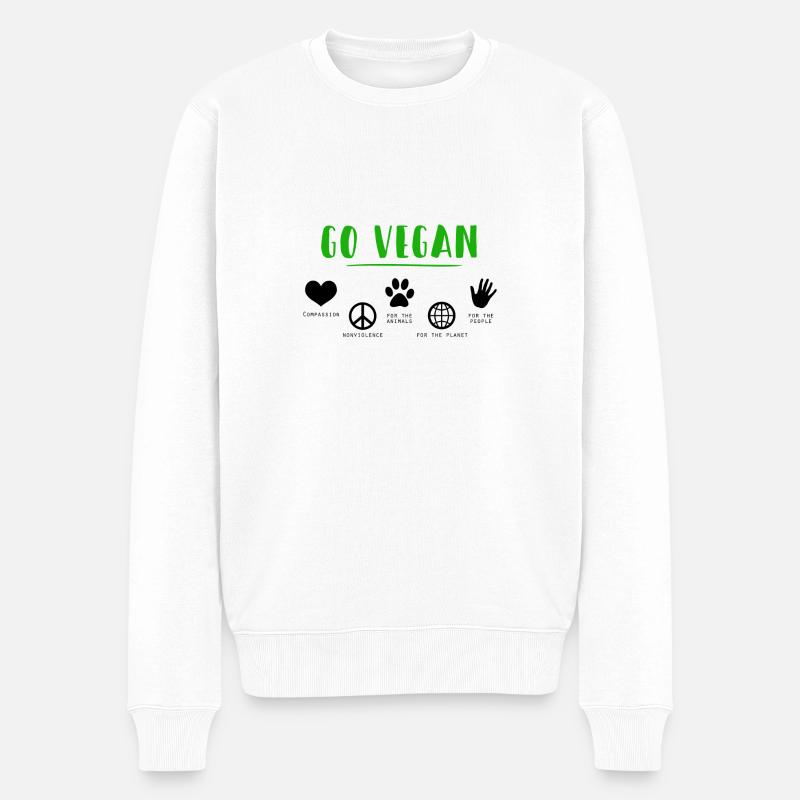 végan - Pull Premium bio Homme - blanc