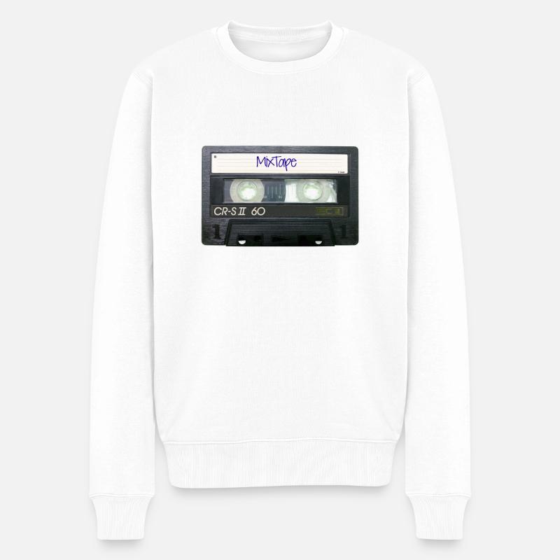 Rétro DJ MixTape - Pull Premium bio Homme - blanc