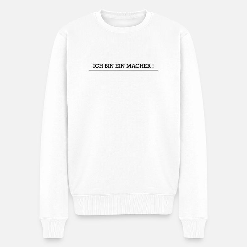 495F74FC EF30 436B A09E BA7FC87F810C - Männer Premium Bio Pullover - Weiß