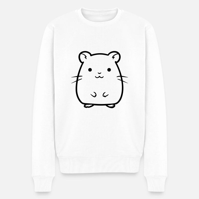 Hamster - Männer Premium Bio Pullover - Weiß