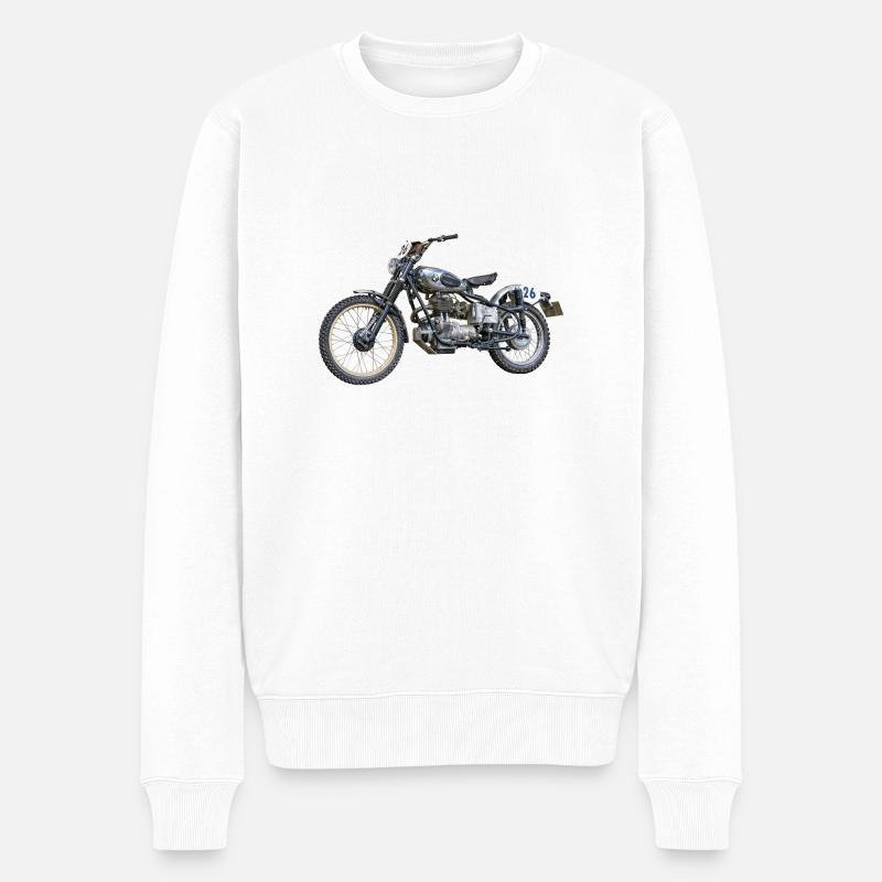 Motorrad - Männer Premium Bio Pullover - Weiß