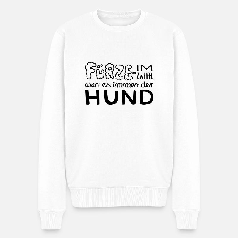 Fürze – Im Zweifel war es der Hund – Geschenkidee - Männer Premium Bio Pullover - Weiß