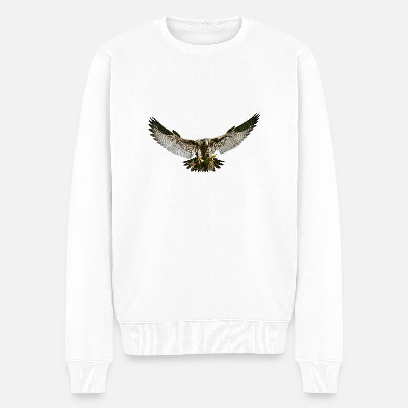 Adler - Männer Premium Bio Pullover - Weiß