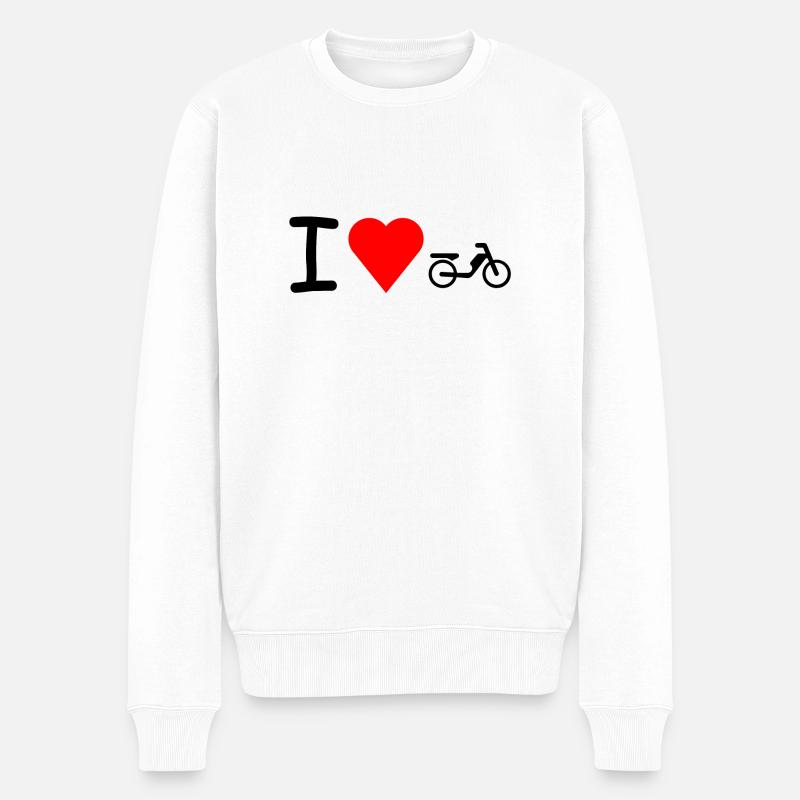 J'adore cyclomoteur cyclomoteur cyclomoteur - Pull Premium bio Homme - blanc