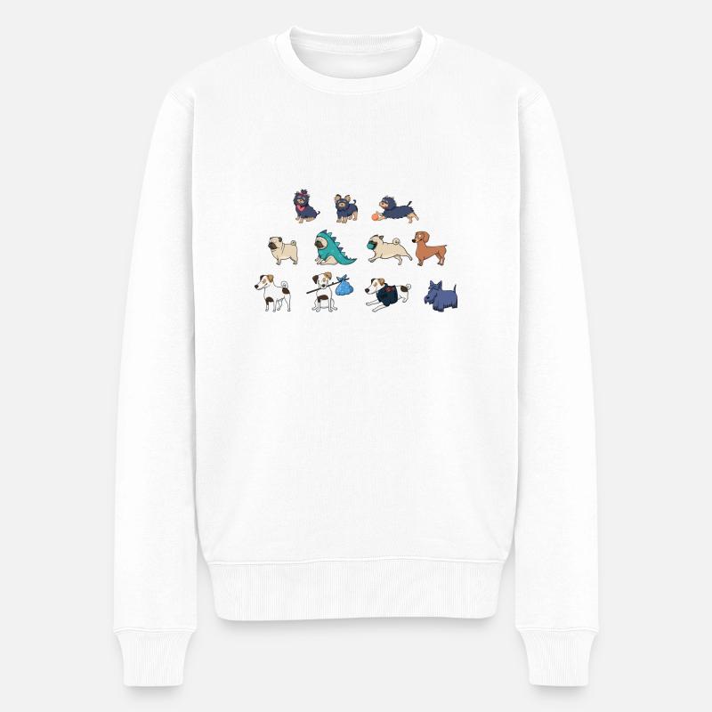 chiens mignons - Pull Premium bio Homme - blanc