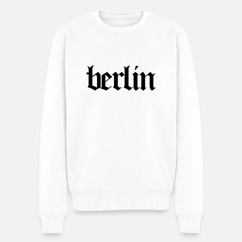 Berlin Deutschland Hauptstadt T-Shirt Hoodie - Männer Premium Bio Pullover - Weiß