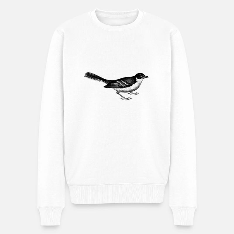 Vogel - Männer Premium Bio Pullover - Weiß