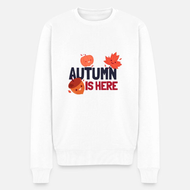 L’automne est là - Pull Premium bio Homme - blanc