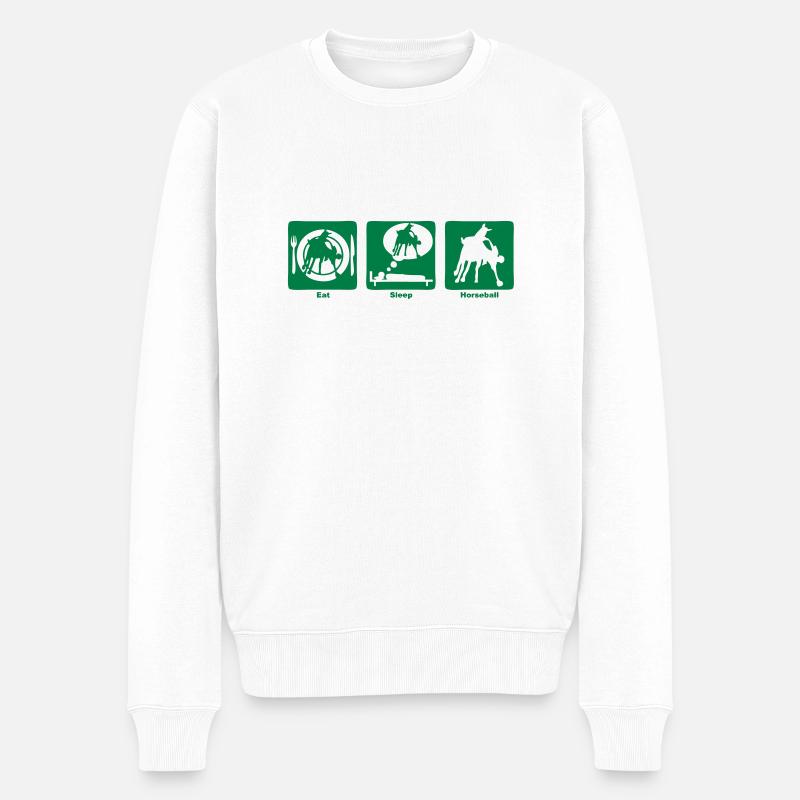 horseball eat sleep play - Pull Premium bio Homme - blanc