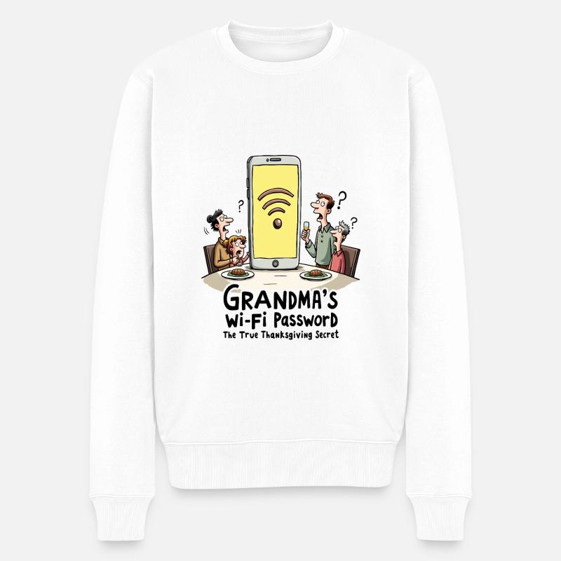 Omas WLAN-Passwort - Männer Premium Bio Pullover - Weiß