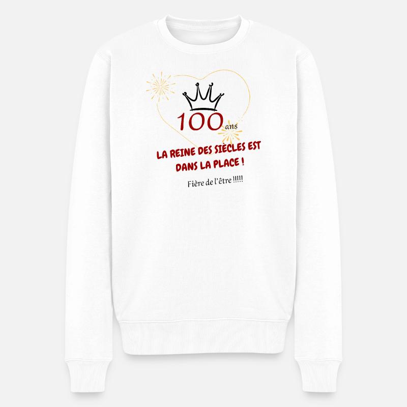 100 ans - Pull Premium bio Homme - blanc
