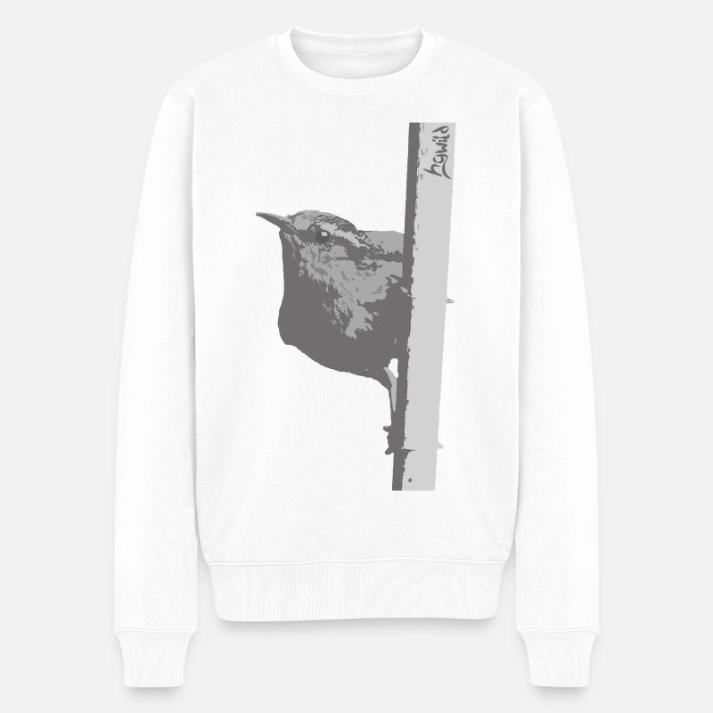 Zaunkönig - Männer Premium Bio Pullover - Weiß