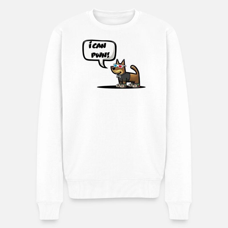 ICH KANN PWN! - Männer Premium Bio Pullover - Weiß