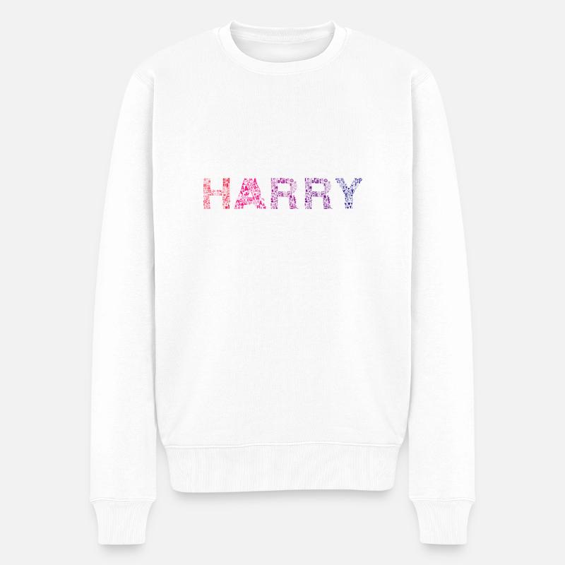 Harry Lettre Nom - Pull Premium bio Homme - blanc