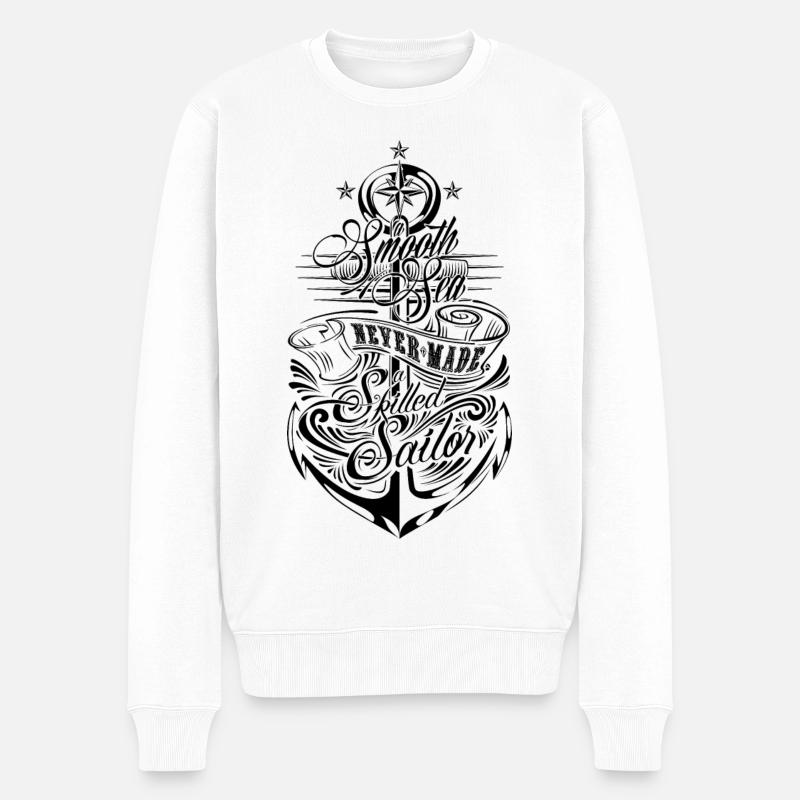 Anchor - Männer Premium Bio Pullover - Weiß