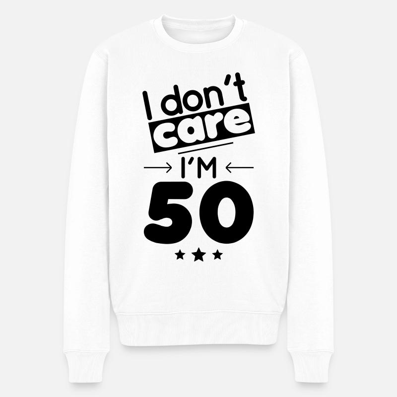 50 Jahre Jubiläum - es ist mir egal, dass ich 50 bin - Männer Premium Bio Pullover - Weiß