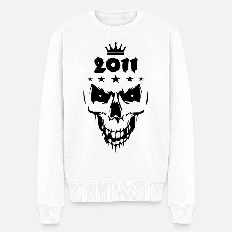 2011 Totenkopf - Männer Premium Bio Pullover - Weiß