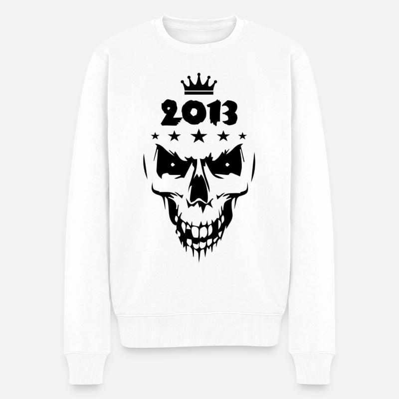 2013 Totenkopf - Männer Premium Bio Pullover - Weiß