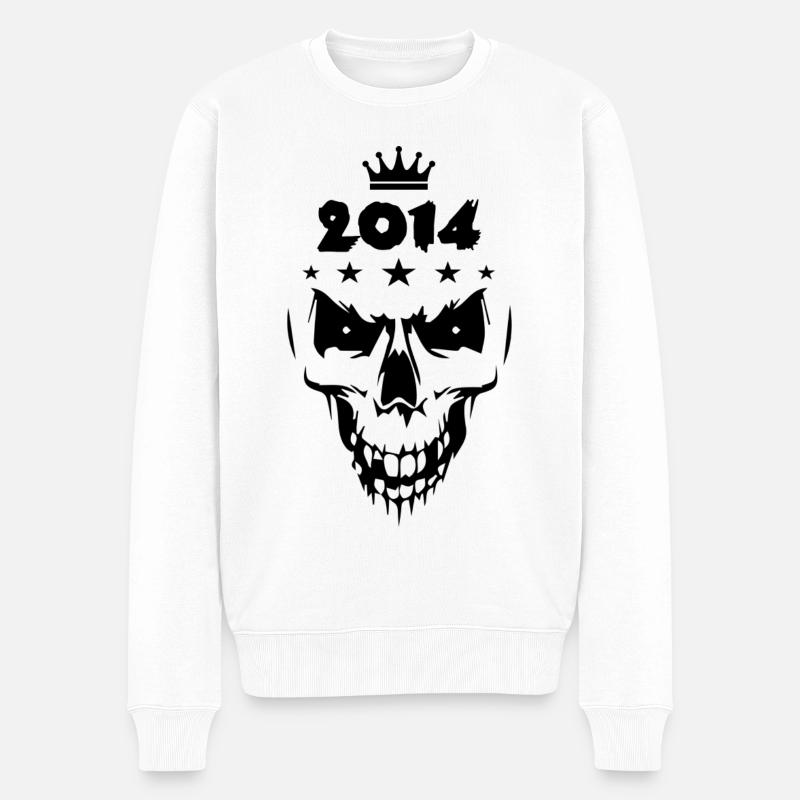 2014 Totenkopf - Männer Premium Bio Pullover - Weiß