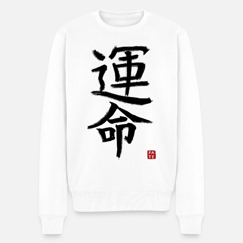Unmei - Schicksal 3 - Männer Premium Bio Pullover - Weiß
