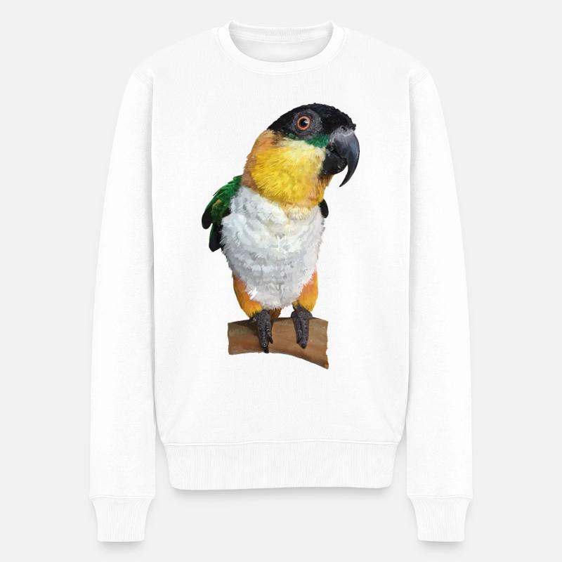Le caïque à tête noire - Pull Premium bio Homme - blanc