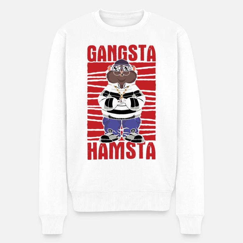 Nagetier Hamster - Männer Premium Bio Pullover - Weiß