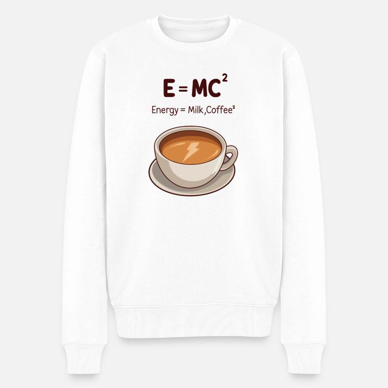 Min kaffe er min energi - Økologisk premium-sweatshirt til mænd - hvid