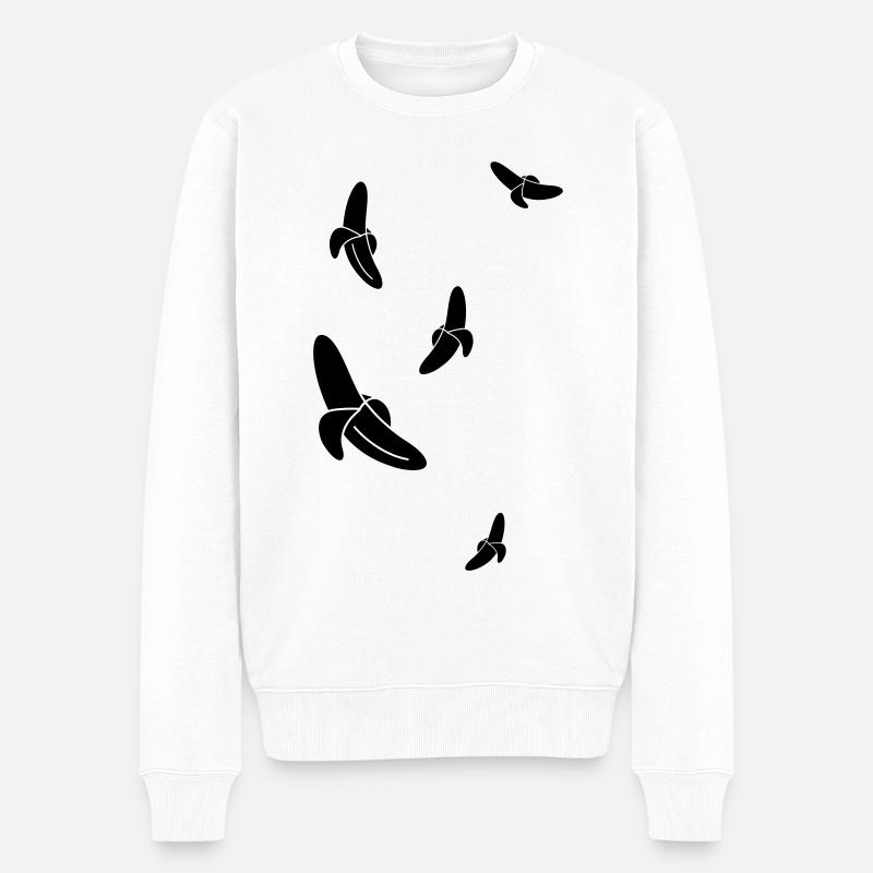 Fliegende Bananen - Männer Premium Bio Pullover - Weiß