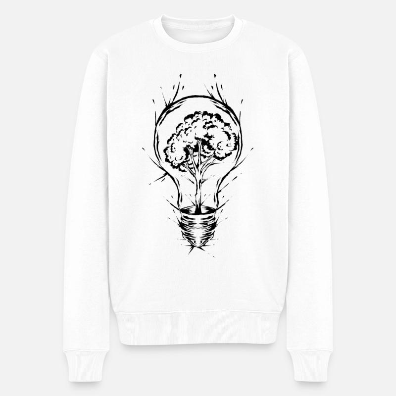 Klimaschutz Umweltschutz - Männer Premium Bio Pullover - Weiß