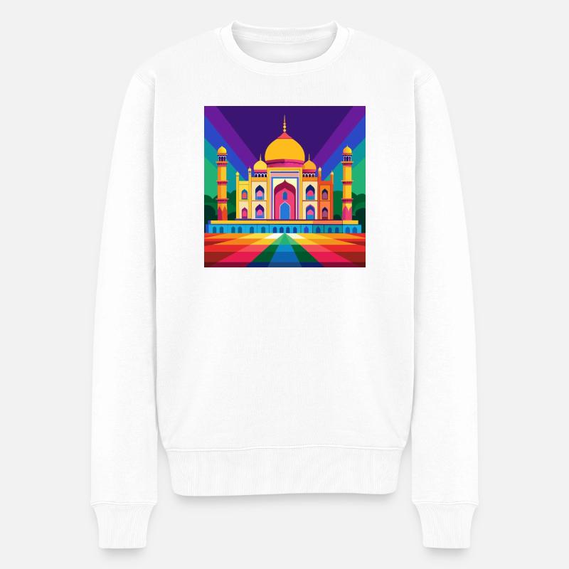 Taj Mahal - Männer Premium Bio Pullover - Weiß