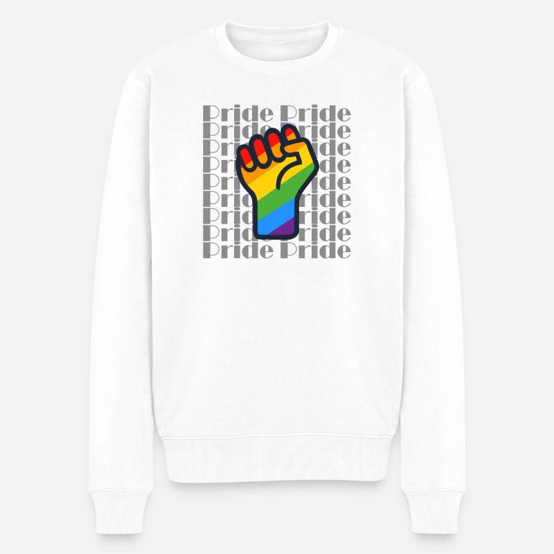PRIDE - Männer Premium Bio Pullover - Weiß